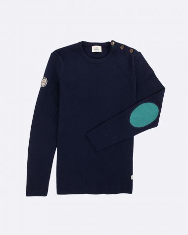 Women's sailor sweater Merino Wool · Navy and blue