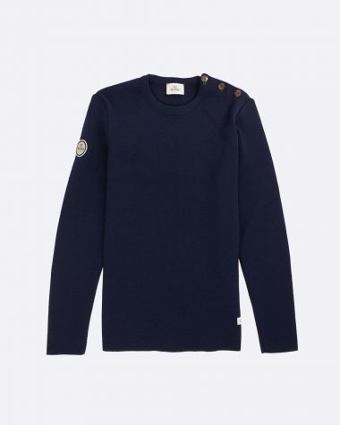 Women's sailor sweater Merino Wool · Navy and blue