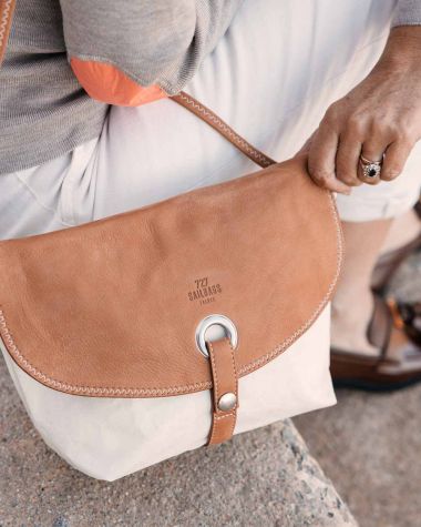 Sac bandoulière Calypso · Cuir camel