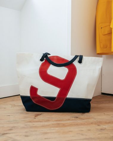 Reisetasche Carla · Marineblau und rot
