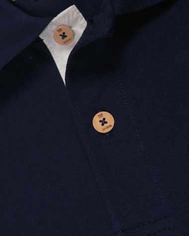 Herren-Poloshirt · Marineblau dreifarbig