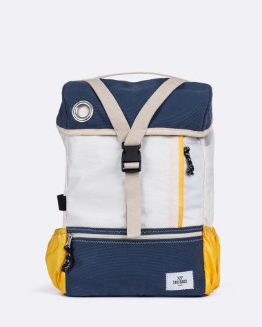 Biky Pannier backpack convertible · Navy blue and yellow