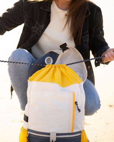 Sacoche vélo - Sac à dos Biky · Bleu marine et jaune