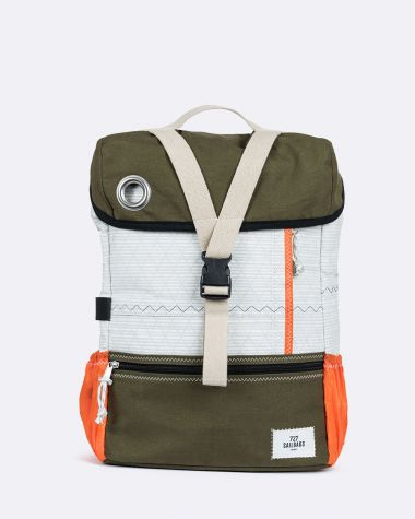 Biky Pannier backpack convertible · Khaki and orange