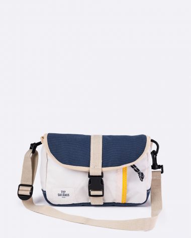 Scooty Handlebar cross-body bag convertible · Navy blue and yellow