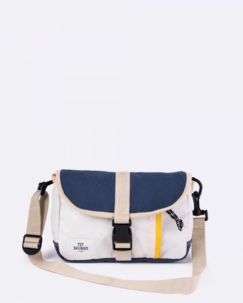 Scooty Handlebar cross-body bag convertible · Navy blue and yellow