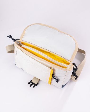 Scooty Handlebar cross-body bag convertible · Navy blue and yellow