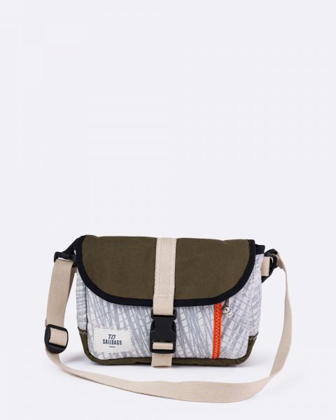 Scooty Handlebar cross-body bag convertible · Khaki and orange