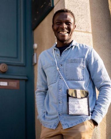 Skate shoulder bag · Khaki et orange