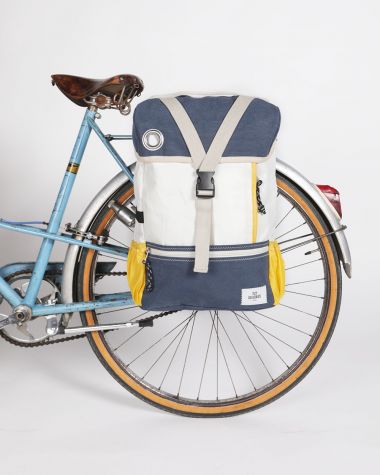 Set Biky Pannier backpack & Scooty Handlebar cross-body bag · Navy blue and yellow