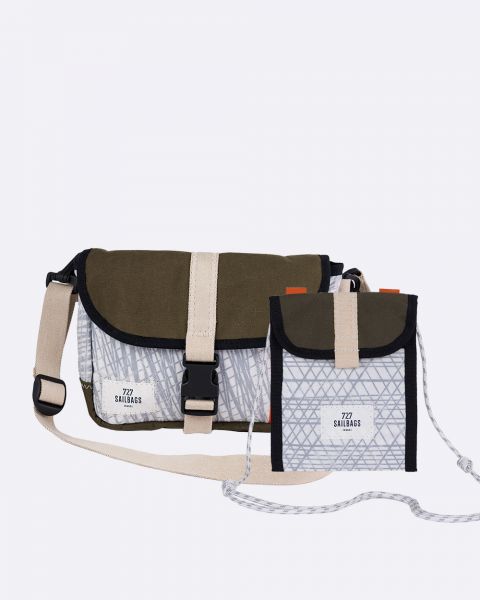 Duo-Pack : Lenkertasche Scooty & Umhängetasche Skate · Khaki und orange