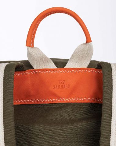 Sac à dos Roll-Up · Kaki et orange