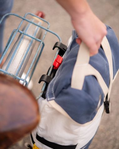 Sacoche vélo - Sac à dos Biky · Bleu marine et jaune