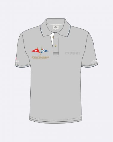 Herren-Poloshirt kurzärmel grau · Bol d'Or Mirabaud 2024