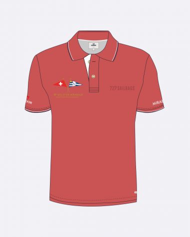 Herren-Poloshirt kurzärmel korallenrot · Bol d'Or Mirabaud 2024