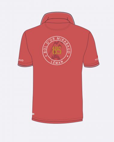 Herren-Poloshirt kurzärmel korallenrot · Bol d'Or Mirabaud 2024