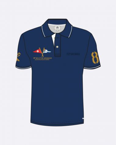 Limited Edition Men's polo shirt navy blue· Bol d'Or Mirabaud 2024