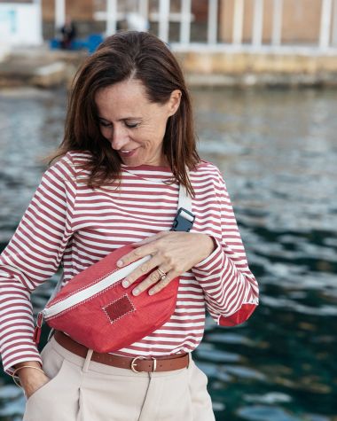 Women's Breton Shirt Nantucket · Red and light beige