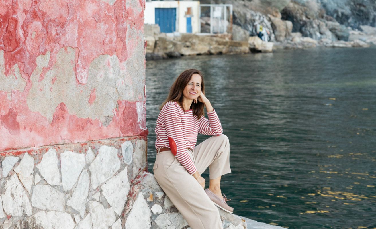 Women's Breton Shirt Nantucket · Red and light beige