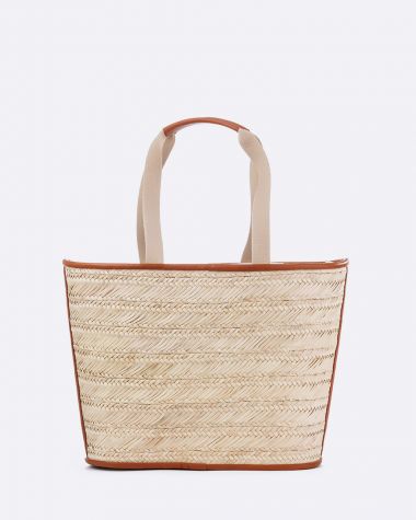 Woven basket Pénélope · Camel