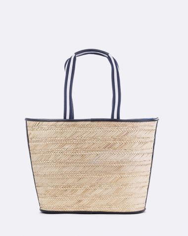 Woven basket Pénélope · Navy blue