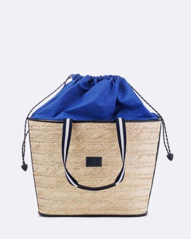 Woven basket Pénélope · Navy blue 