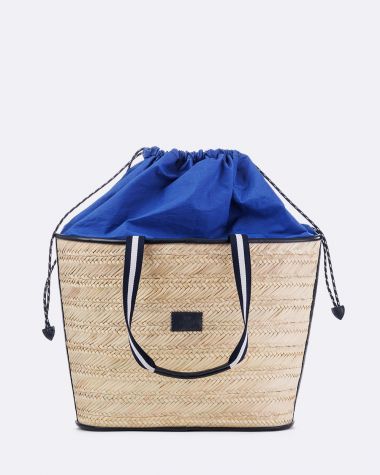 Woven basket Pénélope · Navy blue