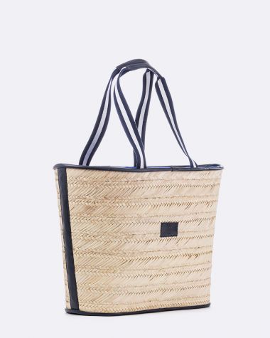 Woven basket Pénélope · Navy blue