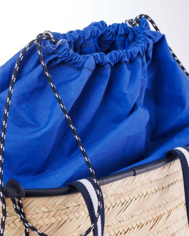 Woven basket Pénélope · Navy blue