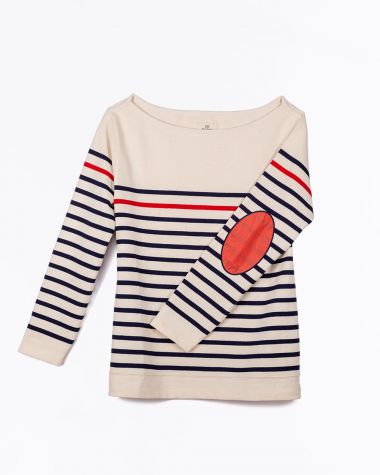 Women's Breton Shirt Midship · Red and light beige