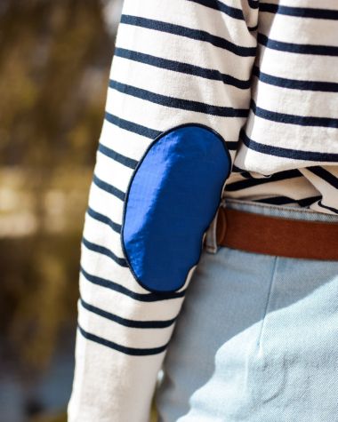 Women's Breton Shirt Midship · Light beige and electric blue