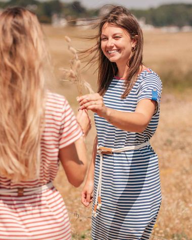 Brighton Breton Striped Dress · Navy blue