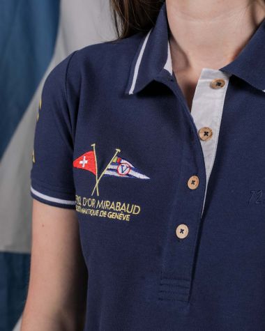 Limited Edition Women's polo shirt navy blue · Bol d'Or Mirabaud 2024 · VAT will be deducted for orders from Switzerland