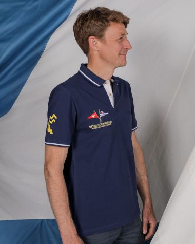 Limited Edition Men's polo shirt navy blue· Bol d'Or Mirabaud 2024 · VAT will be deducted for orders from Switzerland