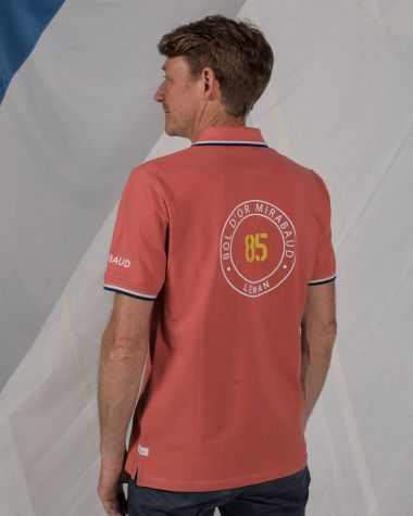 Men's short sleeved polo Coral · Bol d'Or Mirabaud 2024 · VAT will be deducted for orders from Switzerland