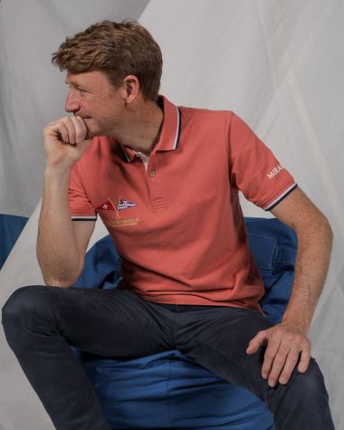 Men's short sleeved polo Coral · Bol d'Or Mirabaud 2024 · VAT will be deducted for orders from Switzerland