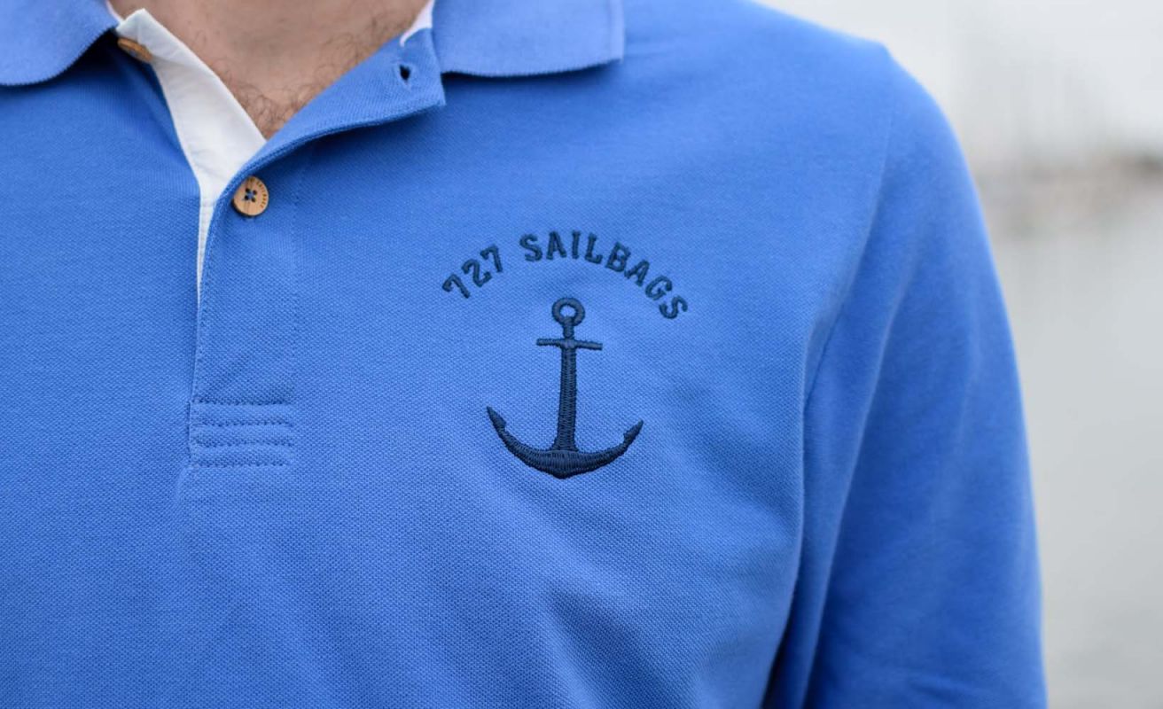 Polo manches longues Homme· Bleu Océan