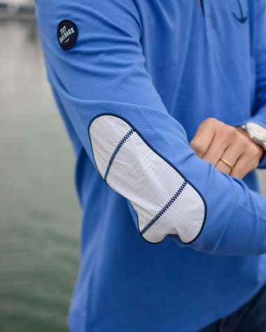 Polo manches longues Homme· Bleu Océan