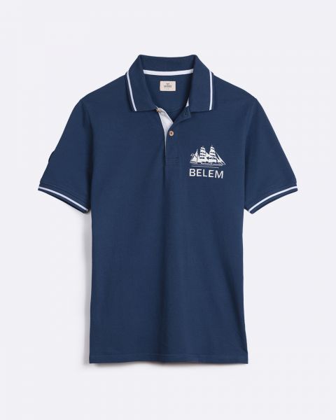 Short-sleeved Men Polo shirt Belem · Navy blue
