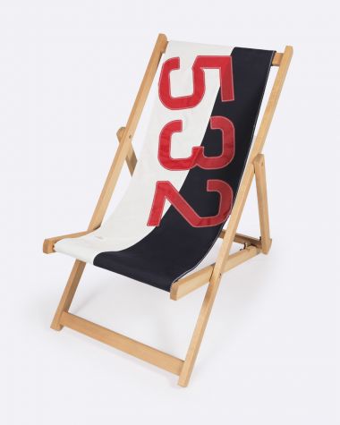 Transat en hêtre · Navy bleu et rouge