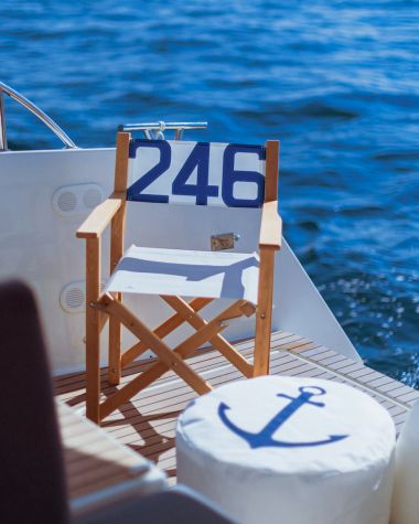 Pouf Solo ⌀54 · Ancre marine