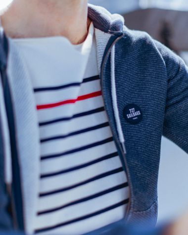 Sweat hoodie à capuche · Bleu chiné