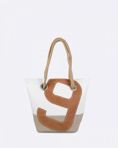 Sac à main Légende · Lin et cuir ambre