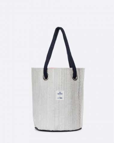 Beach bag gris et rose · 727 Sailbags x TBS