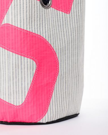 Beach bag gris et rose · 727 Sailbags x TBS