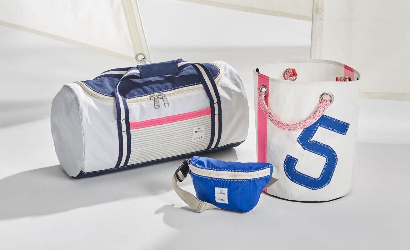 Beach bag rose et bleu · 727 Sailbags x TBS