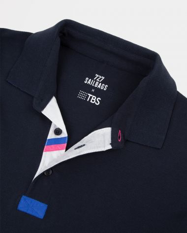 Polo homme Navy · 727 Sailbags x TBS