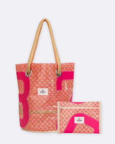 Coffret : Beach bag et pocket technique rose