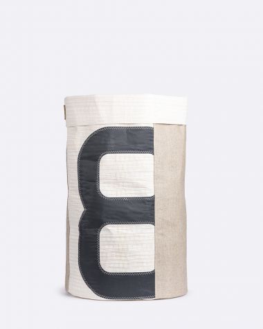 Natural linen laundry basket