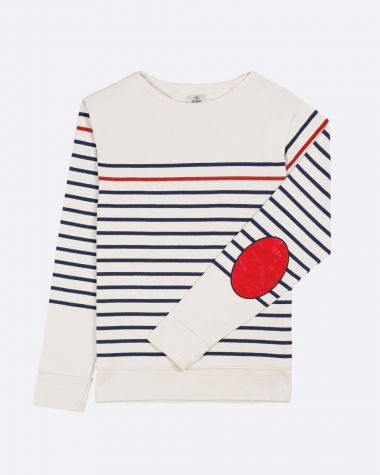 Streifenshirt Herren Midship · Ecru und Rot